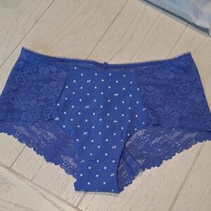 Victoria's Secret Blue Lace Polka Dot Panties